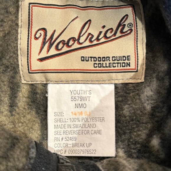 Woolrich Youth 14/16 Camo Fleece Full Zip Hooded Jacket - Picture 4 of 7